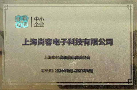 上海市专精特新企业证书